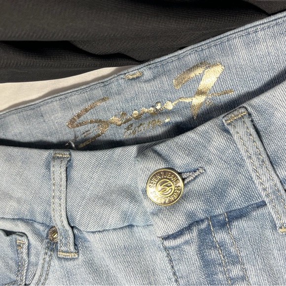 Distressed Seven7 Light Blue Women's Jeans - Picture 1 of 7